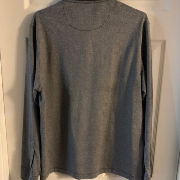 UNTUCKit Mens  Long Sleeve Polo Shirt Gray Cotton Blend - Picture 3 of 4